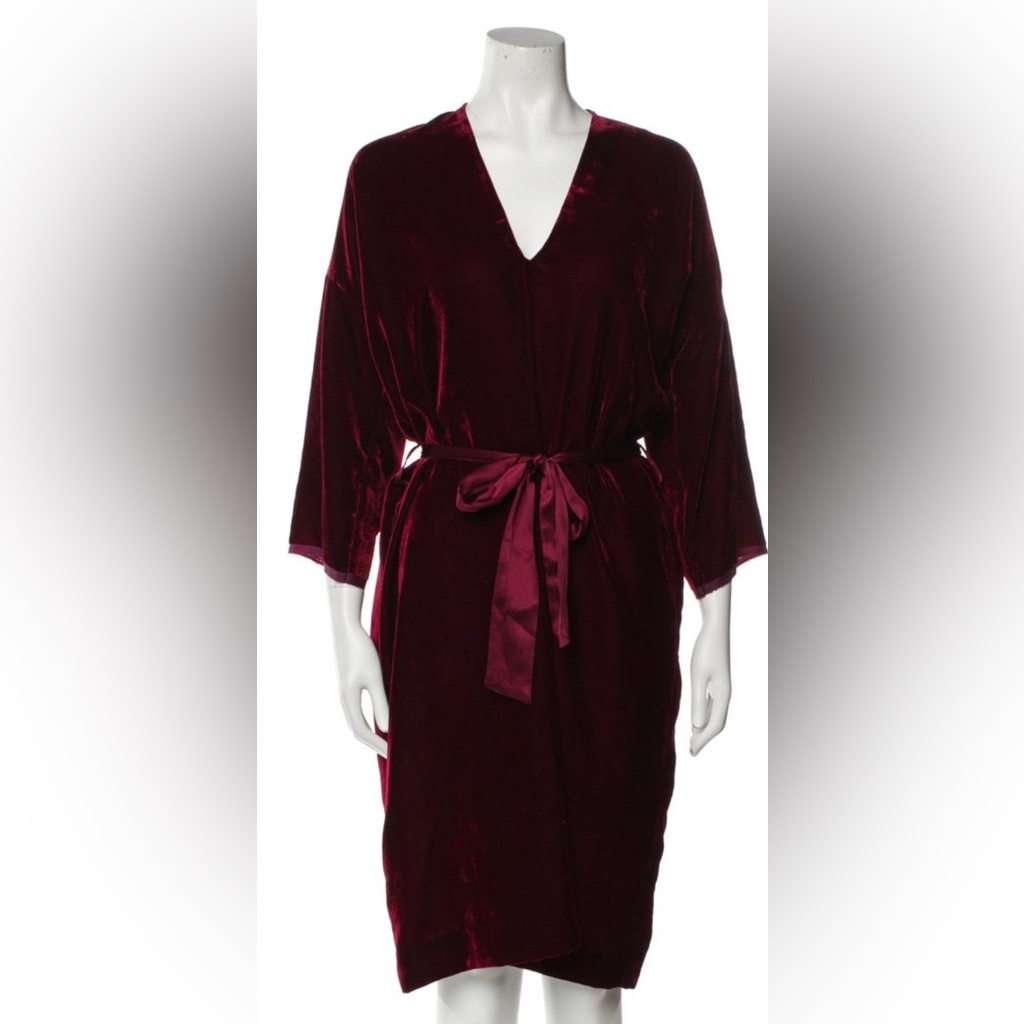 Nili Lotan Burgundy Long Sleeve Dress